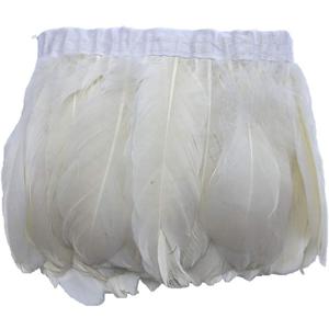 Sowder Duck Goose Feather Trim Fringe 2 Yards (Ivory)