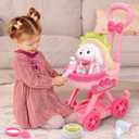Golray Dog Toys for Kids Girls, Stroller & Electronic Interactive Stuffed Dog Plush Can Walk Bark, 10 Pcs Toddler Girl Toy Dog Puppy Pet Care Pretend Play Set, Birthday Gifts for Little Girl 3 4 5 6 7