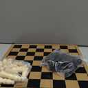 Regal Games - Reversible Wooden Board for Chess, Checkers & Tic-Tac-Toe - 24 Interlocking Wooden Checkers and 32 Standard Chess Pieces - for Age 8 to Adult for Family Fun (10,5 Inch - Reversible)