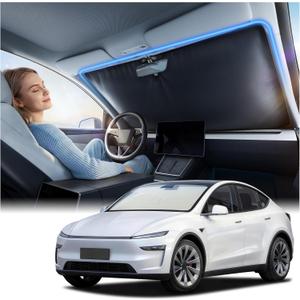 Nmoiss Ice Silk Air-Cooled Car Windshield Sun Shade, [Enjoy Superior Coolness & Comfort] 84.2% Heat Insulation UPF>50 UV Block Interior Protection, Universal Fit for Car SUV Truck, Medium 64"x32"