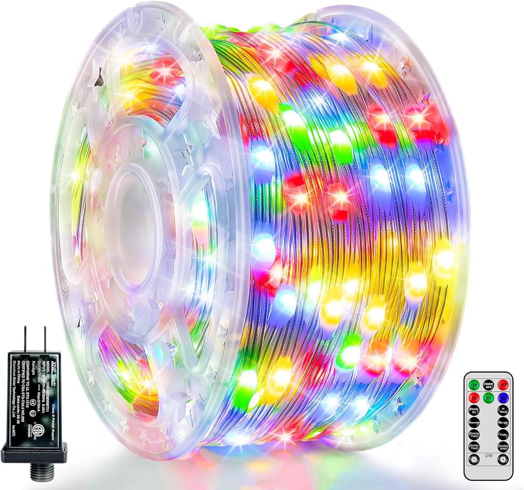Christmas Lights Outdoor 800LED 262FT, Multicolor Fairy Lights IP67 Waterproof, Plug in String Light with Remote 8 Modes Timer, Xmas Light for Outside Indoor House Tree Decorations