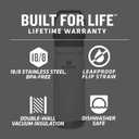 STANLEY IceFlow Flip Straw Water Bottle 22 oz | Built-In Straw for Travel and Sports | Lightweight and Leak Resistant | Insulated Stainless Steel | BPA-Free | Polar