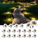 SOLPEX 20 Pack Solar Ground Lights Waterproof, Solar Powered Garden Lights, Landscape Lighting for Pathway Driveway Patio Backyard Walkway (Warm White)