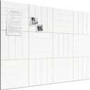 Bumusty Large Cork Board Alternative-48 x 36" Felt Bulletin Board Tiles, with 30 Pushpins, 70 Adhesive Tabs, Bold-Stripe 12-Pack, Cork Boards for Office Push Pin Board Felt Board-Milky White