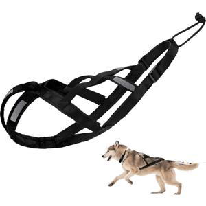 Dog Pulling Harness Reflective X-Back Harness for Sledding Exercise, Canicross Scootering, Bikejoring, Skijoring, Fit for French Bulldog Dogs, Small Husky, Small Shiba Inu (XL)