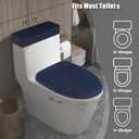 Toilet Lid Cover and Toilet Tank Cover Stretch Toilet Covers Set for Bathroom, Polyester Spandex Jacquard Fabric, Machine Washable, with Elastic Bottom, Navy Blue