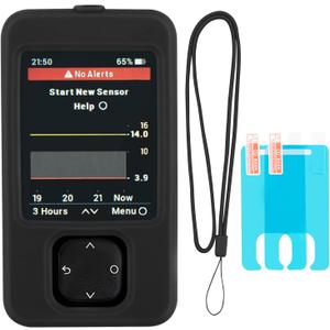 Dexcom G7 Receiver Case with Neck Lanyard and 2PCS Screen Protector (Black)