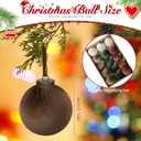 15 Pcs Velvet Christmas Balls, 3.15" Large Velvet Christmas Ornaments Balls, Plastic Shatterproof Flocked Ornaments for Xmas Tree Holiday Party Decorations (B - Brown)