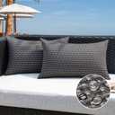 Kevin Textile Outdoor Waterproof Throw Pillow Covers Pack of 2 Boho Farmhouse Decorative Lumbar Cushion Covers for Garden Patio Tent Balcony Bench Couch Sofa 12x24 Inch, Dark Grey