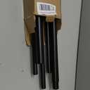 1 Inch Heavy Duty Double Bay Window Curtain Rod, 36-72 Inch Telescoping Center Rod, 20-36 Inch Adjustable Side Rod Set, Black, End Cap Finials