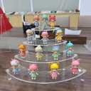 Gonice Small Clear Acrylic Display Riser, 4 Tier Desktop Display Stand for Mini Figurines, Doll, Corner Shelf for Home, Office