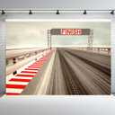 BELECO 7x5ft Fabric Racing Backdrop for Photography Finish Line Race Track Car Background Auto Moto Road Motorsport Backdrop for Kids Boys Birthday Party Decorations Photo Props (A12276)