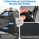 Catio Outdoor Cat Enclosure Pop up Cat Tower Tent Cat Playpen w/Breathable Mesh Portable Catio Kitten Pet Animal Play Pen Indoor Enclosed Kitty Patio Balcony Camping(Square) Large, 28.4" x 28.4" x 27"H