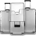 T Tersely ,2 Pieces Luggage Cover Protectors, for 20 24 inch luggage Clear PVC Suitcase Cover Set,Waterproof Suitcase Protective Covers for Tsa Approved for Travel