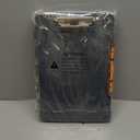 Sooez Original Clipboard with 2 Storage & Pen Holder, Heavy Duty Clip Boards 8.5x11 with Dual Storage, Clearview Dry Erase Coach Clipboard with Real Hinge, High Capacity, School & Office Supplies (Gray + Orange)