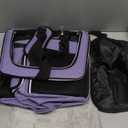 BARKBAY Dog Bike Basket Carrier, Expandable Foldable Soft-Sided Dog Carrier, 2 Open Doors, 5 Reflective Tapes, Pet Travel Bag,Dog Backpack Carrier Safe and Easy for Small Medium Cats and Dogs(Purple)