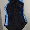 beautyin Women's One Piece Athletic Racerback Swimsuit Slimming Bathing Suit (X-Large, Black&blue)