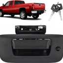 Tailgate Handle, Rear Locking Tailgate Latch Handle Compatible with GMC Chevy Vehicle Silverado Sierra 1500 2007-2013, Sierra Silverado 2500 HD 3500 HD 2007-2014 Replace# 22755305, 17802393 (Black)