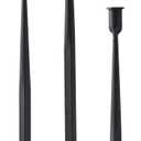 Denique Iron Taper Candle Holder Set of 3, Black Candlestick Holders 19.317 14 Heightening Decorative Candle Stand Set for Wedding, Dining Table, Home Decoration (Black)