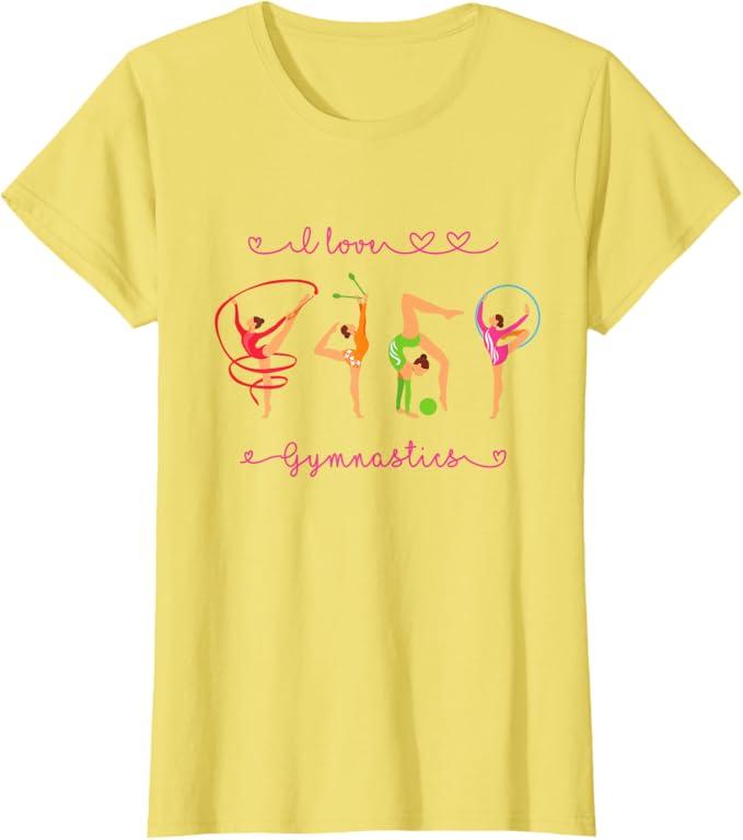 I Love Rhythmic Gymnastics T-Shirt, Lemon Yellow, Medium