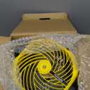 Wilody Misting Fan Portable Battery Powered with Remote Control, Camping Fan with RGB Ambient Light with 2L Bucket, Battery Indicator, 120 Auto Oscillating, Timing Function, Grip Handle(Yellow)