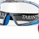 Tarantula ANSI Z87.1+ Safety Goggles Over Glasses, Anti-Fog & Anti-Scratch, Adjustable Strap, Lab Eye Protection, Woodworking (One Size, Clear & Blue)