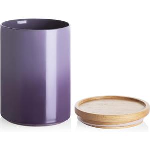 Sweejar Ceramic Food Storage Jar, Stackable Kitchen Canisters, Containers with Airtight Seal Wooden Lid for Serving Coffee Bean, Flour, Tea, Cookies, Spice and More - 58 Fl Oz (Gradient Purple)