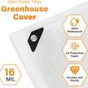 16 Mil Greenhouse Cover,Clear Plastic Tarps Heavy Duty Waterproof 18x24FT,UV Resistant Poly Clear Tarps with Grommets, Greenhouse Heavy Duty Tarp for Gardening, Farming, Nursery, Garden