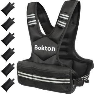 Weighted Vest for Men and Women, 4-10lb/9-18lb Vest with 6 Ironsand Weights for Home Workouts, Adjustable Body Weight Vest Exercise Set for Strength Training, running, walking, Cardio (Black)