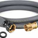 Garden Hose 5/8" x 10ft Brass Rubber Heavy Duty Water Hose 600 PSI Burst Pressure, Durable Flexible Hose for Yard, Car Wash, Pets Gray