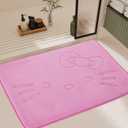 Cute Cartoon Pink Area Rugs for Bedroom Living Room Bathroom Rugs Bath Mat Door Mat Super Soft Memory Foam Design Non Slip and Absorbent 15.75 x 23.62 Inch