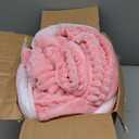 Fleece Comforter Set Full Size-Super Warm & Lightweight Fluffy Winter Comforter(82"x86"), Luxury Fuzzy Pink Bed Set with 2 Pillowcases