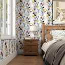 Timeet Peel and Stick Wallpaper Floral Wallpaper 17.3" x 200" Boho Vintage Flower Wall Paper Self Adhesive Removable Contact Paper Vinyl for Bedroom Cabinet Shelf Decor
