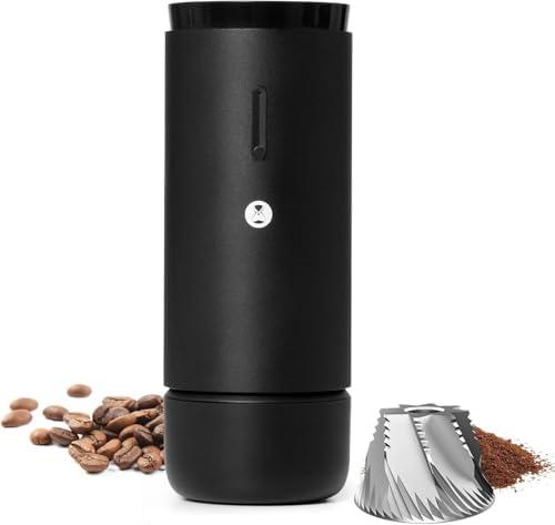 TIMEMORE Burr Coffee Grinder, Portable Electric Grinder with Metal Body, 30 Precise Settings for Espresso to French Press, Low Noise Design, Auto Stop & Clog Protection for Home & Outdoor Use (Black)