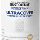 Rust-Oleum 1990502 Painter's Touch Latex Paint, Quart, Flat White 32 Fl Oz (1 Quarts Pack of 1)
