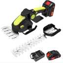 Hedge Trimmer Cordless, 2-in-1 Handheld Electric Glass Shear Cutter with 2.0Ah Rechargeable Battery, Mini Grass Shrub Trimmer for Garden, Pruning Yard and Lawn (Green)