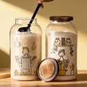 2 PCS Large Glass Jar With Lid Glass Food Storage Jars with Airtight Lid for Flour,Sugar,Coffee,Rice, Nutsand More(1 gallon/4000 ml)
