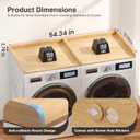 Washer Dryer Countertop Set of 2, 54.34" L x 27.56" W x 2.76" H Laundry Topper for Washer and Dryer, Wood Laundry Countertop with Anti-Slip Pads & Edge Rails for Laundry Room Organization (Light Wood)