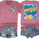 Down Syndrome Awareness Shirts Women Love Doesn't Count Chromosomes Shirts World Down Syndrome Day Support and Awareness Tee (XXL, Pink)