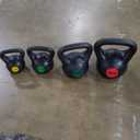 Wide Grip 3-Piece or 4-Piece Kettlebell Exercise Fitness Weight Set, Include 5 lbs, 10 lbs, 15 lbs and 20 lbs, Set of 4