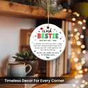 6 x Appreciation Gifts for Coworkers - Double Sided Ceramic Coworker Christmas Ornaments 2025, Work Besties Gifts for Women, Men, Work Friend, Colleagues, Unique for Coworkers