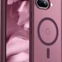SPIDERCASE Magnetic for Google Pixel 9A Case, Military Grade Drop Protection Slim Translucent Matte Shockproof Anti-Fingerprint Phone Case for Pixel 9A, Wine Red