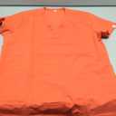 Scrubs for Women Set, V-Neck Top & Jogger Pants, 8 Pockets, Medical Uniform, Workwear for Nurses, Dentists & Pet Care (Small, Orange Red)