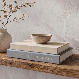 Beautiful Decorative Books - Set of 2 Linen Boxes Enhance Your Coffee Table, Bookshelf or Mantel Decor - Aesthetic Fake/Faux Books for Modern Home Decoration, Photo Storage and as a Keepsake Box