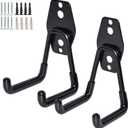GeeWatom 2 Pack Garage Storage Utility HooksGarage Garden Tool OrganizerSteel Wall Mount Hooks, Garden Small U Hooks (Black)