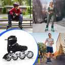 Inline Skates for Adults Men Women, Adjustable Aggressive Durable Roller Blades with Giant Wheels, High Performance Skates for Male Female Black Size 10 11 12
