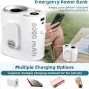 2 x CIVPOWER Portable Waist Clip Fan: 20000 RPM Turbo Cooling - Rechargeable 8000 mAh Battery and LED Display - 5 Speed Belt Fan on Shirt for Outdoor/Jobsite/Camping/Travel - White