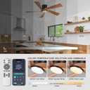 Ohniyou 52 Flush Mount Farmhouse Ceiling Fan with Lights, Remote & APP Control Low Profile Indoor Outdoor Ceiling Fans, Dimmable, Quiet DC Motor, Reversible, Black+Wood Color