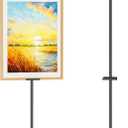 Adjustable Easel Stand for Picture Frames, Holds Frames Up to 63" Tall, Floor Metal Display Holder Stand for Sign, Tabletop Sturdy Art Easel for Home, Office, Galler (Black)