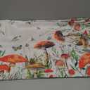 Horaldaily Mushroom Rectangular Tablecloth 52x70 Inch, Seasonal Vintage Washable Seasonal Table Cover for Party Picnic Dinner Decor (White)